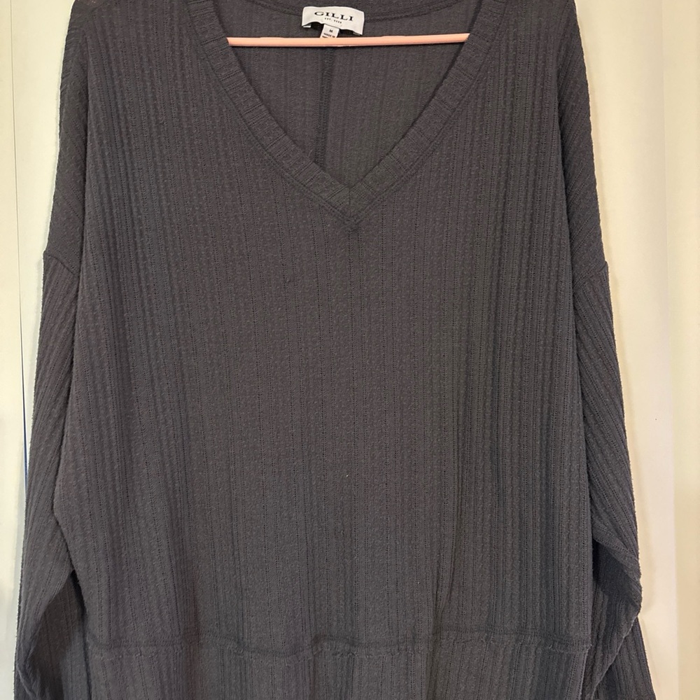 Gilli Dark Gray V-Neck Sweater